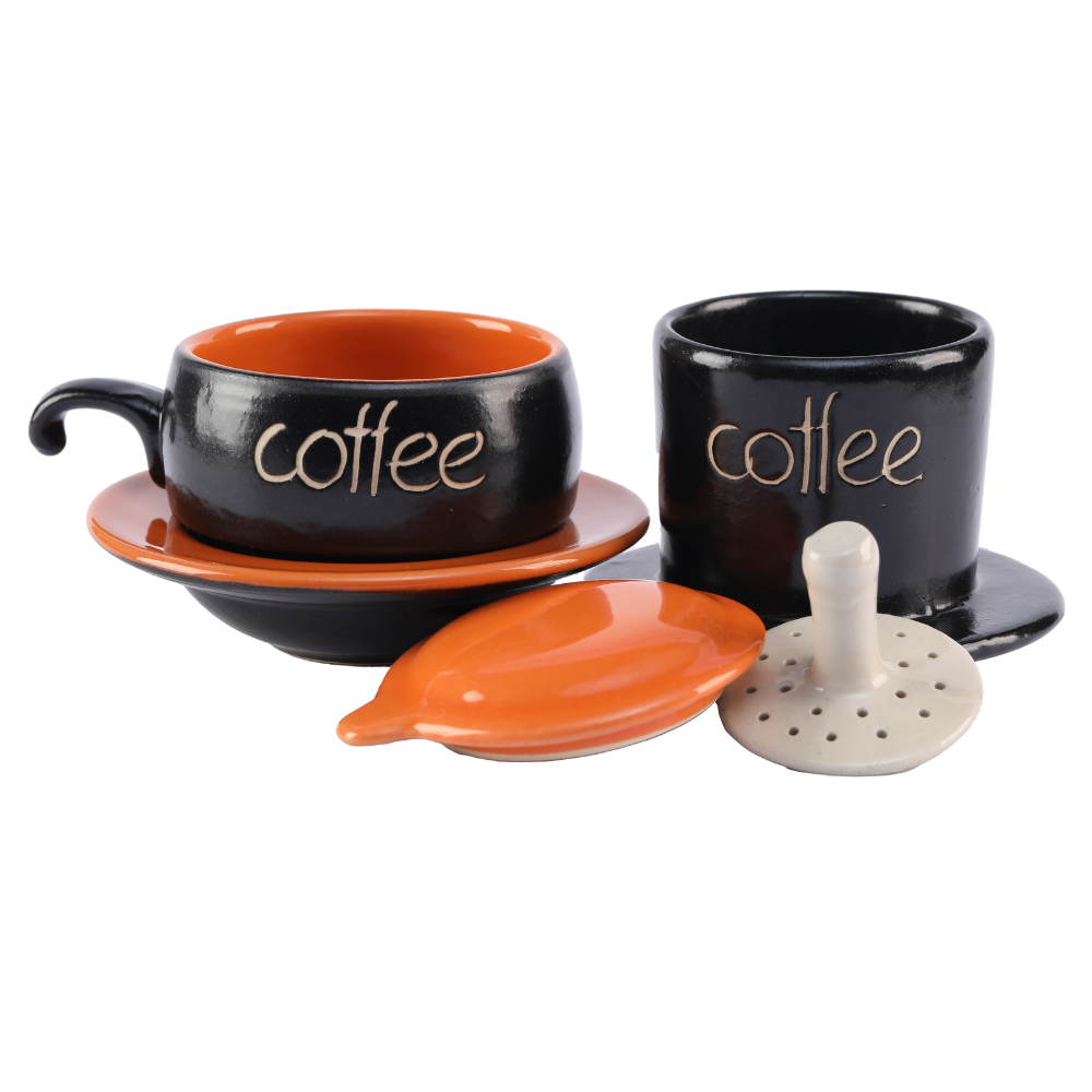 Birdee Ceramic Phin Filter - Small Dripping Ceramic Coffee Phin Filter for Ground Coffee - Portable Camping Coffee Maker - Easy to Use Coffee Drip Filter - Gift for coffee lovers