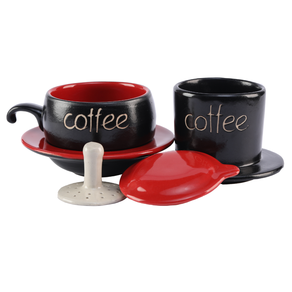 Birdee Ceramic Phin Filter - Small Dripping Ceramic Coffee Phin Filter for Ground Coffee - Portable Camping Coffee Maker - Easy to Use Coffee Drip Filter - Gift for coffee lovers