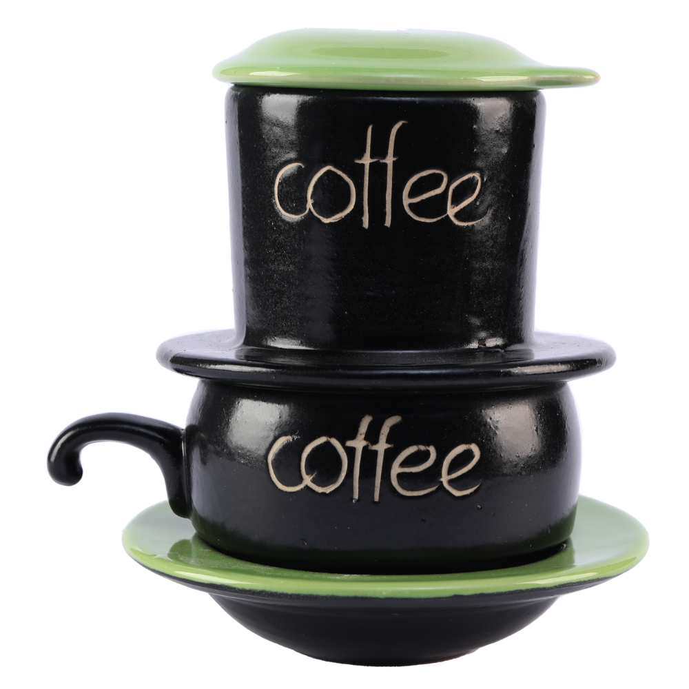 Birdee Ceramic Phin Filter - Small Dripping Ceramic Coffee Phin Filter for Ground Coffee - Portable Camping Coffee Maker - Easy to Use Coffee Drip Filter - Gift for coffee lovers