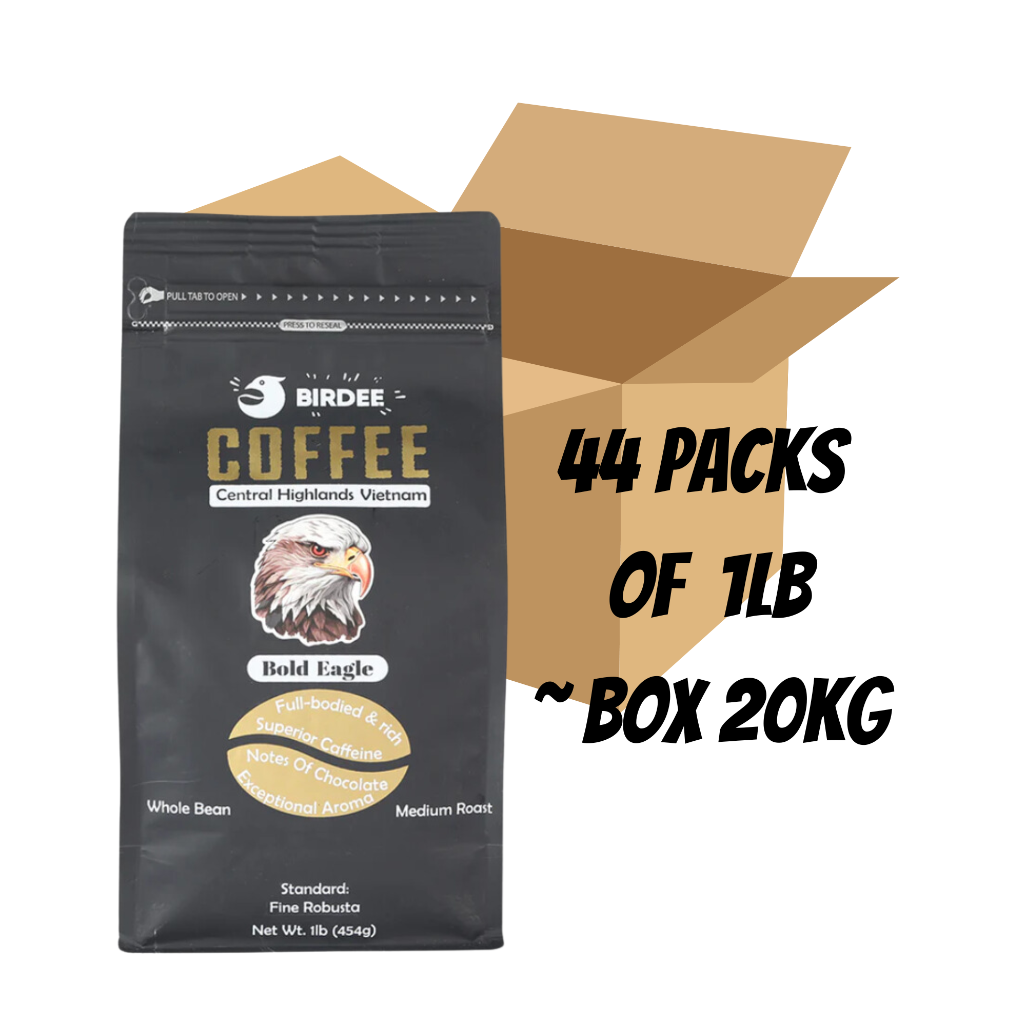 Birdee Vietnamese Coffee Bean - Bold Eagle - 100% Robusta Coffee Beans ...